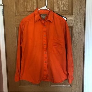 Vintage Club Monaco Orange Cotton Button-Down Shirt